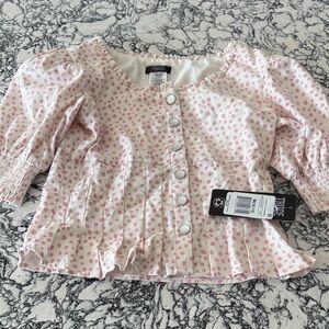 Thrills Pink Polka Dot Kids Blouse
